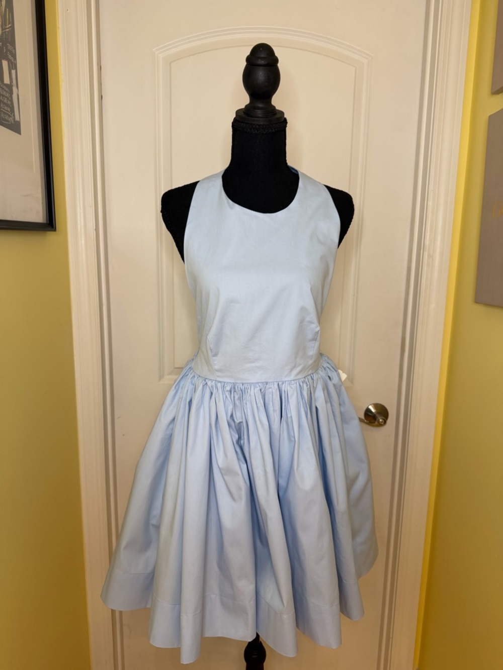 Necessary Clothing Light Blue Gathered Skirt Dress, size L NWT